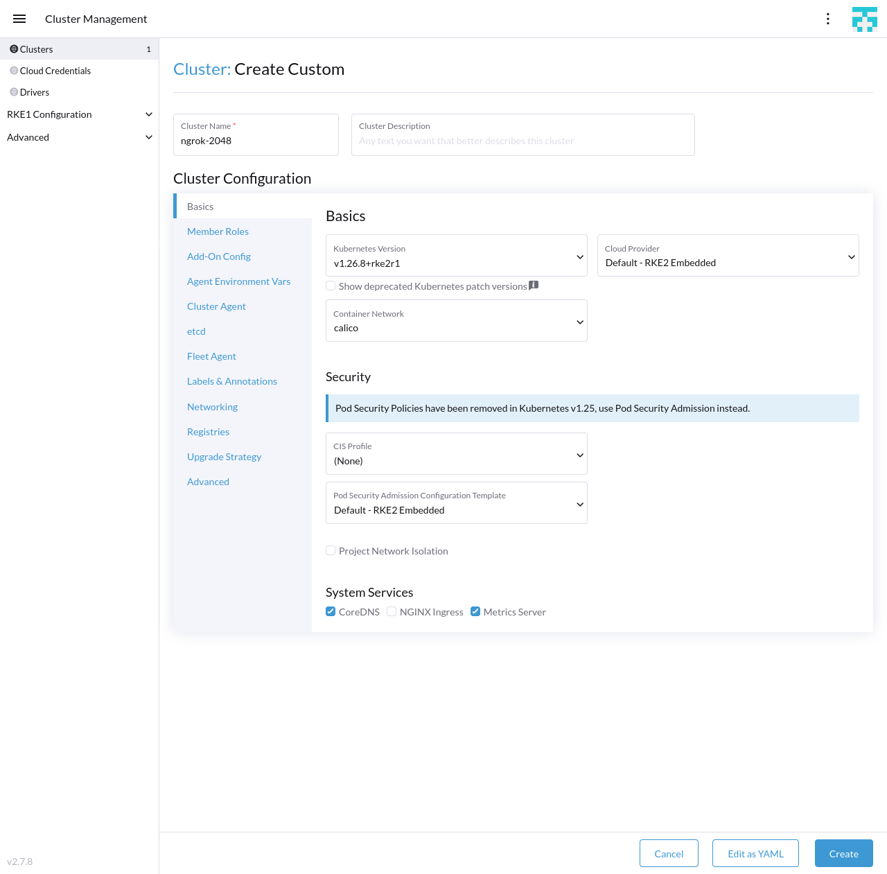 Configure the RKE2 cluster